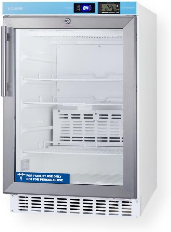 Accucold 2.65 cu.ft. Medical Refrigerator, 20' Wide, Vaccine Refrigerator, ADA Compliant, Glass Door- ACR46GL