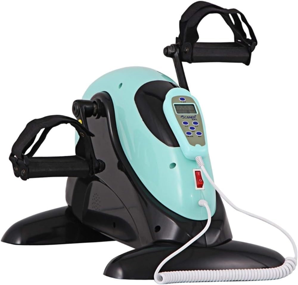 Motorized Leg and Arm Pedal Exerciser Mini Exercise Bike with Bonus Mat, Fitness Electric 4-Speed Adjustable for Home and Office