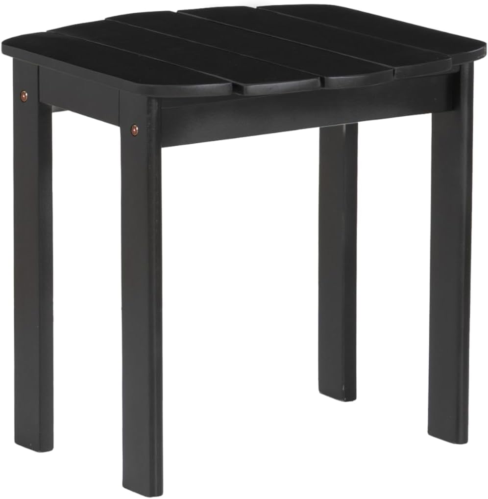 Linon Jayce Black Solid Wood Adirondack Two Piece Chair and Side Table Set