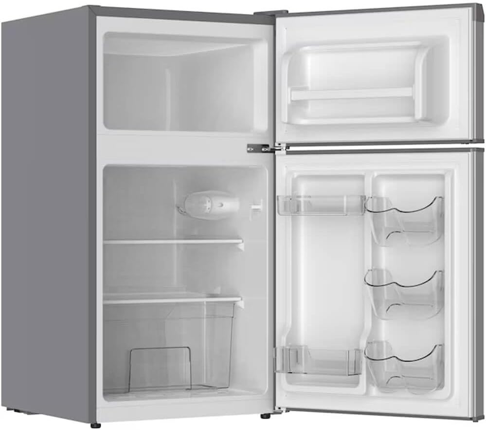3.1 cu. ft. 2-Door Retro Mini Refrigerator in Stainless Steel