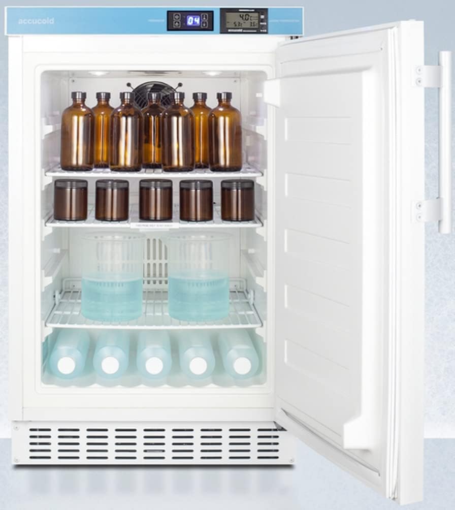 ACCUCOLD 20' Vaccine Refrigerator, 2.65 cu.ft. Capacity, ADA Compliant, Medical Refrigerator, Lock, White- ACR45L