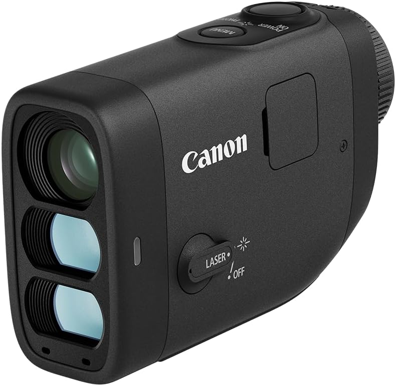 Canon PowerShot Golf Digital Laser Rangefinder, 6–12× Zoom Monocular, Slope Correction, Image Stabilization, Built‑in Camera (Photo & Video), IPX4 Water‑Resistant, Compact for Precision Golf, Black