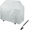 Grill Covers Heavy Duty Waterproof, Barbecue Cover 210D Silver-Coated Oxford Cloth, Wind, Rain, Snow Resistant, Universal Fit with Drawstring Closure with Grill Brush(Size:38 * 22 * 44in,Color:White)