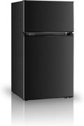 Saeoola Mini Fridge with Freezer, 3.2 Cu.Ft, 2 Doors Compact Mini Refrigerator with Separate Freezer for Dorm, Bedroom, Office, Apartment with 7-Level Temperature Control, Removable Shelves (Black)
