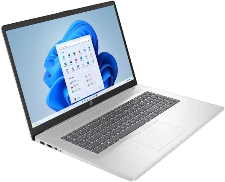 HP 17.3' FHD Display, Free Microsoft Office 2024 Lifetime License, Copilot AI Chat,16GB RAM, 512GB SSD, AMD Ryzen 5 Processor, Webcam, Numeric Keypad, Long Battery Life, Windows 11 Pro,Silver