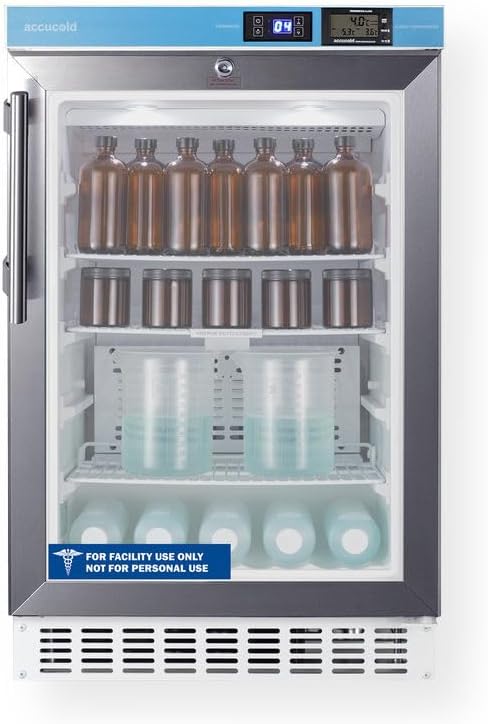 Accucold 2.65 cu.ft. Medical Refrigerator, 20' Wide, Vaccine Refrigerator, ADA Compliant, Glass Door- ACR46GL