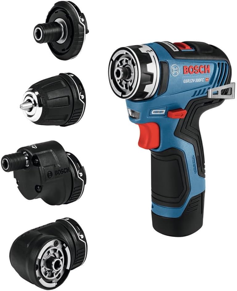 Bosch GSR12V-300FCB22 12V Max Drill/Driver with 5-In-1 Flexiclick® System with (2) 2.0 Ah Batteries