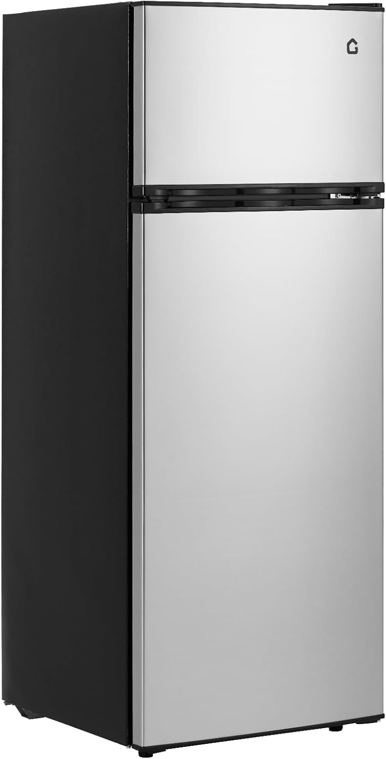 Garvee 7.5 Cu. Ft. Compact Refrigerator | Two Door Mini Fridge with Energy-Efficient & Quiet Operation | for Dorm, Office, Bedroom, Kitchen, Bar Use with Adjustable Shelves
