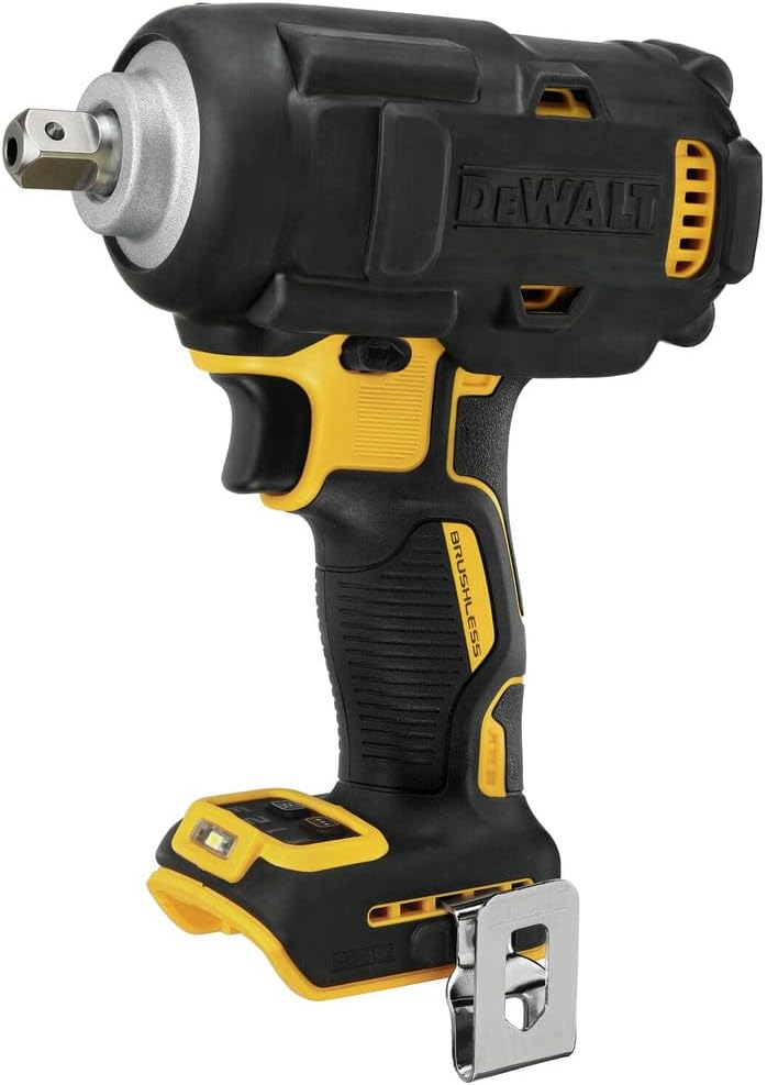 DEWALT 20V MAX XR Cordless Impact Wrench, 1/2', Includes Detent Pin Anvil and Belt Clip, Bare Tool Only (DCF892B)