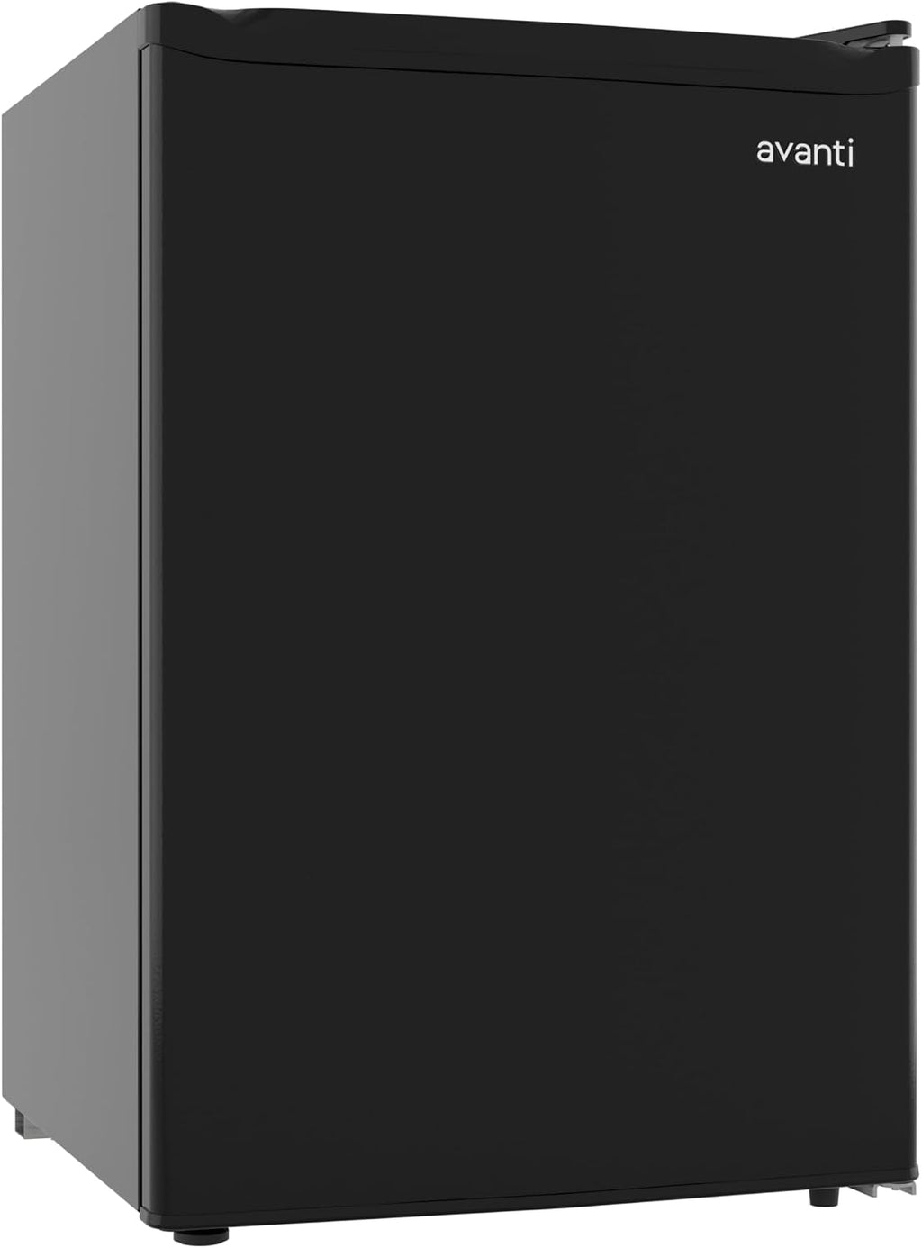 Avanti 2.5 Cu. Ft. Mini Fridge Compact Refrigerator for Dorm, Office & Bedroom, Chiller Compartment, Glass Shelf, Reversible Door, ENERGY STAR, Black