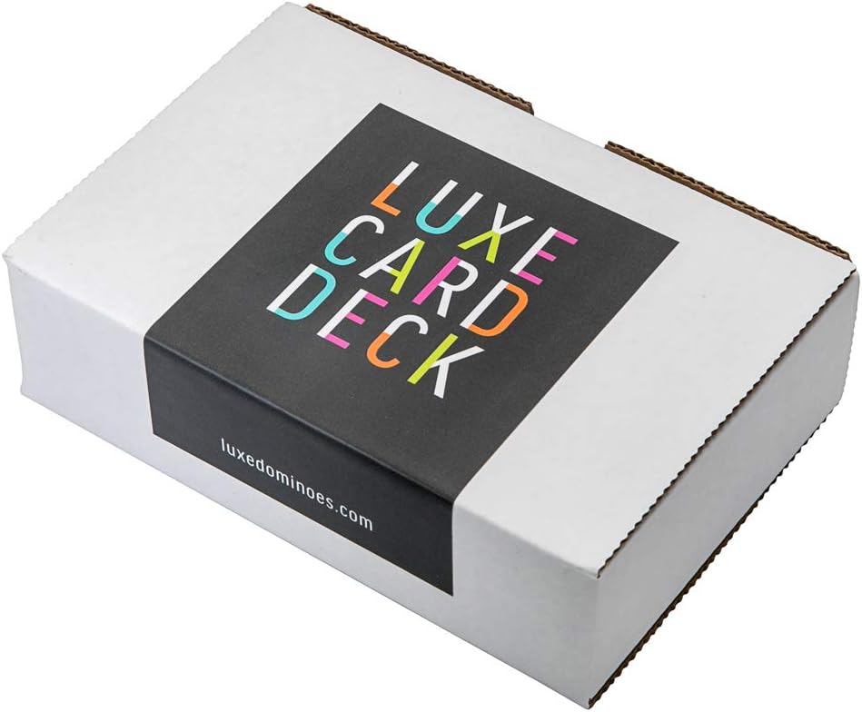 Modern Elegant Playing Card Deck Holder Tray with 2 Decks of Playing Cards in Unique Stylish Deluxe Acrylic Box with Color lid (Black)
