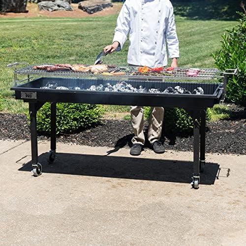 Backyard Pro CHAR60 60' Heavy-Duty Steel Charcoal Grill with Removable Legs and Cover