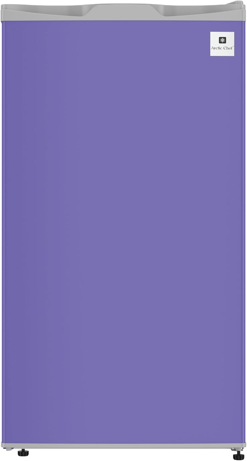 ARCTIC CHEF Mini Refrigerator-Freezer Compartment-Adjustable Thermostat Control-Reversible Doors-Ideal for Dorm, Office, RV, Garage, Apartment-PURPLE, 3.2 CU.FT