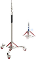 NEEWER 10ft Heavy Duty Air Cushioned Light Stand with Casters, Adjustable Tripod Stand, Stainless Steel Photography Wheeled Stand for Studio Flash Softbox Monolight Reflector, SC305AW
