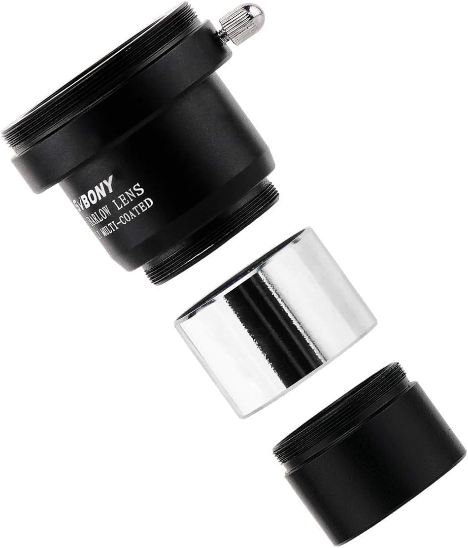 SVBONY SV205 Astrophotography Camera, 1.25' 7.05MP IMX415 Sensor, Built-in Detachable UV/IR Filter, USB3.0 CMOS Telescope Camera with 1.25' Barlow Lens 2X with Multi Coated Broadband Green Film
