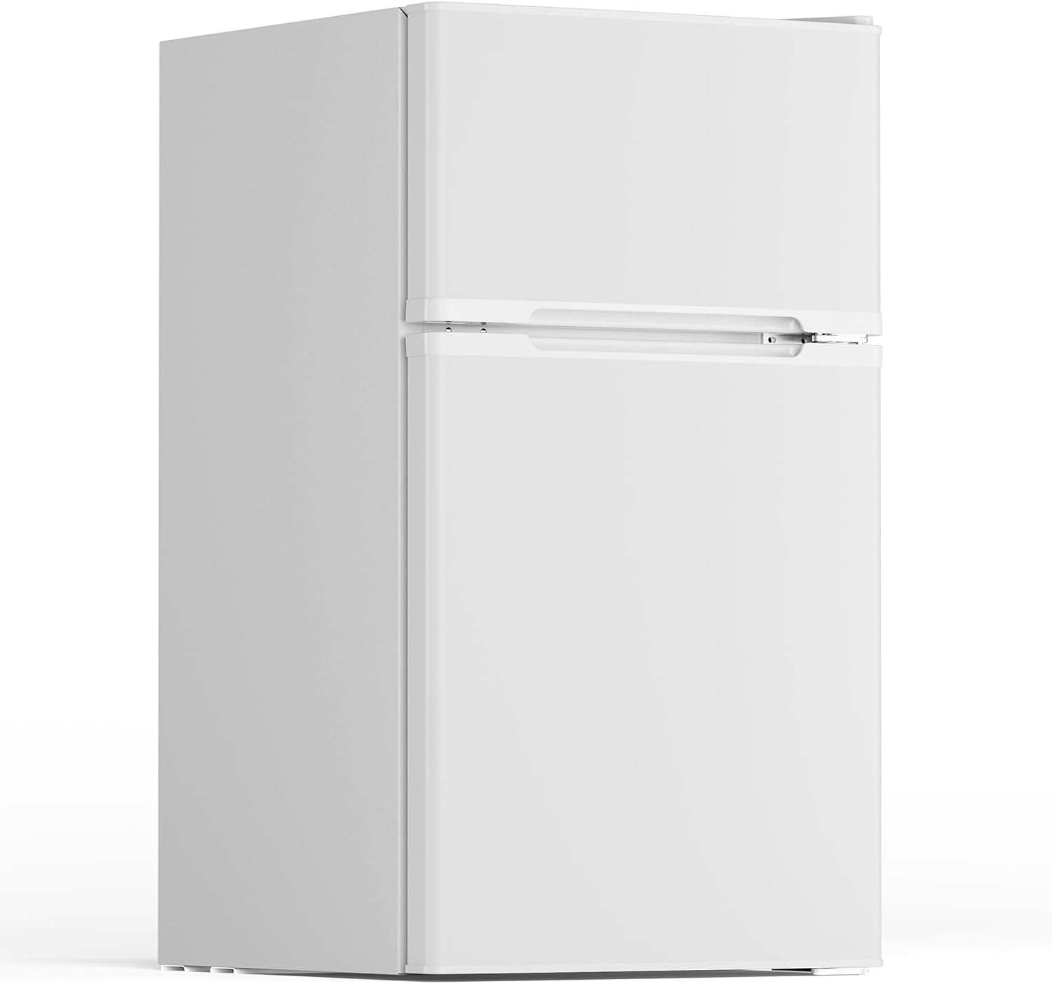 Electactic 3.1 Cu.Ft Small Fridge with Freezer, Compact Refrigerator with 2 Doors, Mini Fridge with Adjustable Removable Glass Shelves for Bedroom, Dorm, Office or Apartment,White