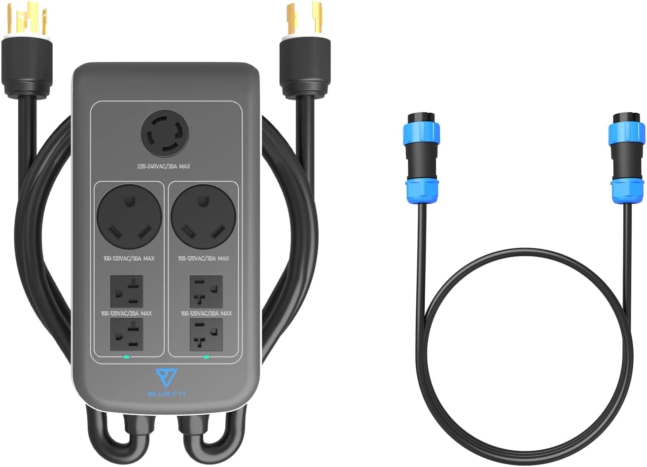 BLUETTI Split Phase Fusion Box P030A, Double The Output Power/Voltage/Capacity of BLUETTI Power Station EP500Pro