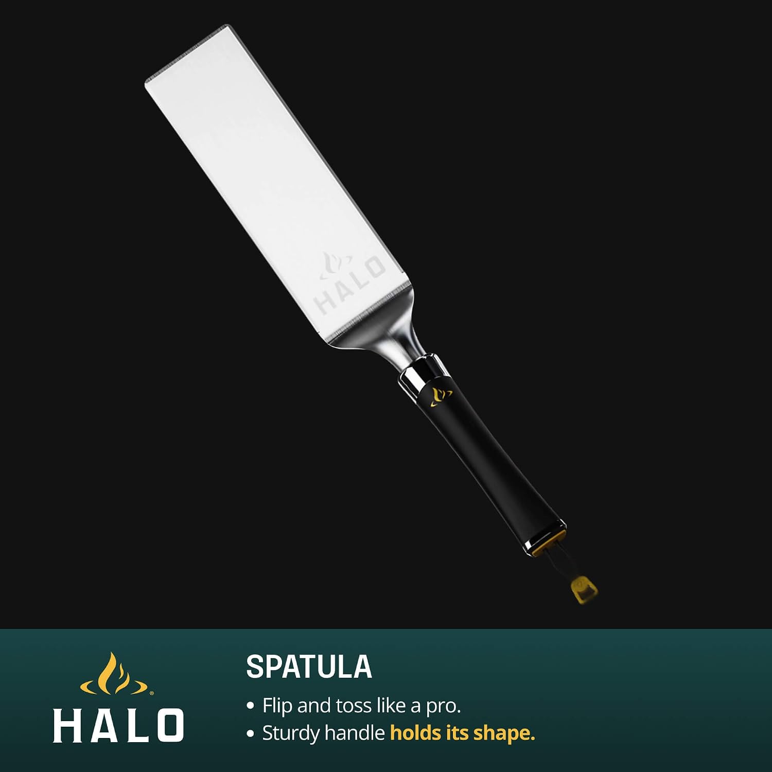 HALO Elite 8-Piece Ultimate Griddle Kit | 2 Scoop Spatulas, 2 Spatulas, Scraper Squeegee, Tongs, 2 Squeeze Bottles | Stainless Steel Accessories with Magnetic Handles | HZ-3025