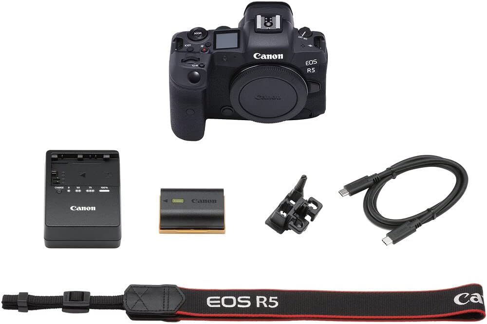 Canon EOS R5 Mirrorless Camera | 45MP Full Frame Sensor 8K Video | in-Body Image Stabilization and Dual Pixel AF for Hybrid Creators (4147C002) + Canon RF 100-500mm Lens + 64GB Card + Bag