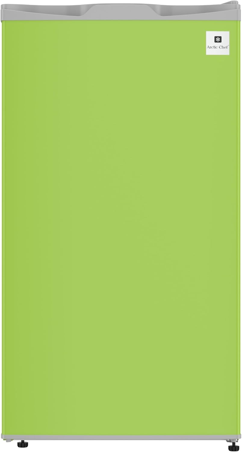 ARCTIC CHEF Mini Refrigerator-Freezer Compartment-Adjustable Thermostat Control-Reversible Doors-Ideal for Dorm, Office, RV, Garage, Apartment-LIME, 3.2 CU.FT