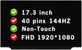 B173HAN04.0 LCD Screen for ASUS ROG Strix G17 G713 G713I G713Q G713IH G713IM G713IR G713QM G713QR Display Panel Replacement 17.3' 40 Pins 144 Hz FHD 1080P