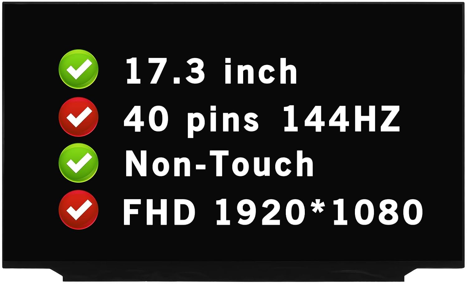 B173HAN04.0 LCD Screen for ASUS ROG Strix G17 G713 G713I G713Q G713IH G713IM G713IR G713QM G713QR Display Panel Replacement 17.3' 40 Pins 144 Hz FHD 1080P