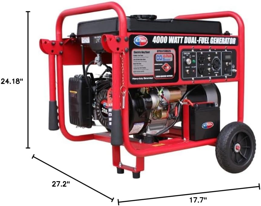 All Power, APGG4000, 4000-Watt Gasoline Powered Portable Generator with Mobility Cart, Electric Start
