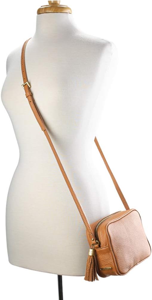 GiGi New York Handcrafted Womens Pebble Grain Leather Madison Crossbody Camera Bag