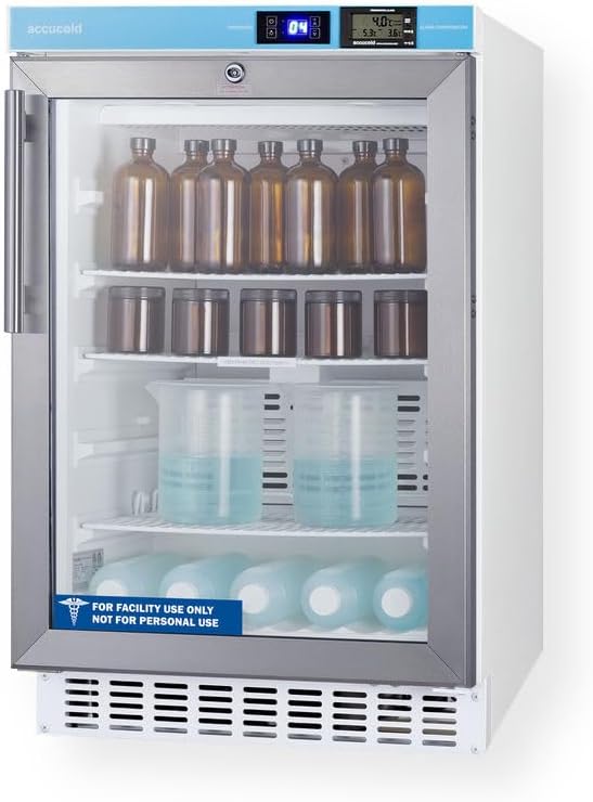 Accucold 2.65 cu.ft. Medical Refrigerator, 20' Wide, Vaccine Refrigerator, ADA Compliant, Glass Door- ACR46GL