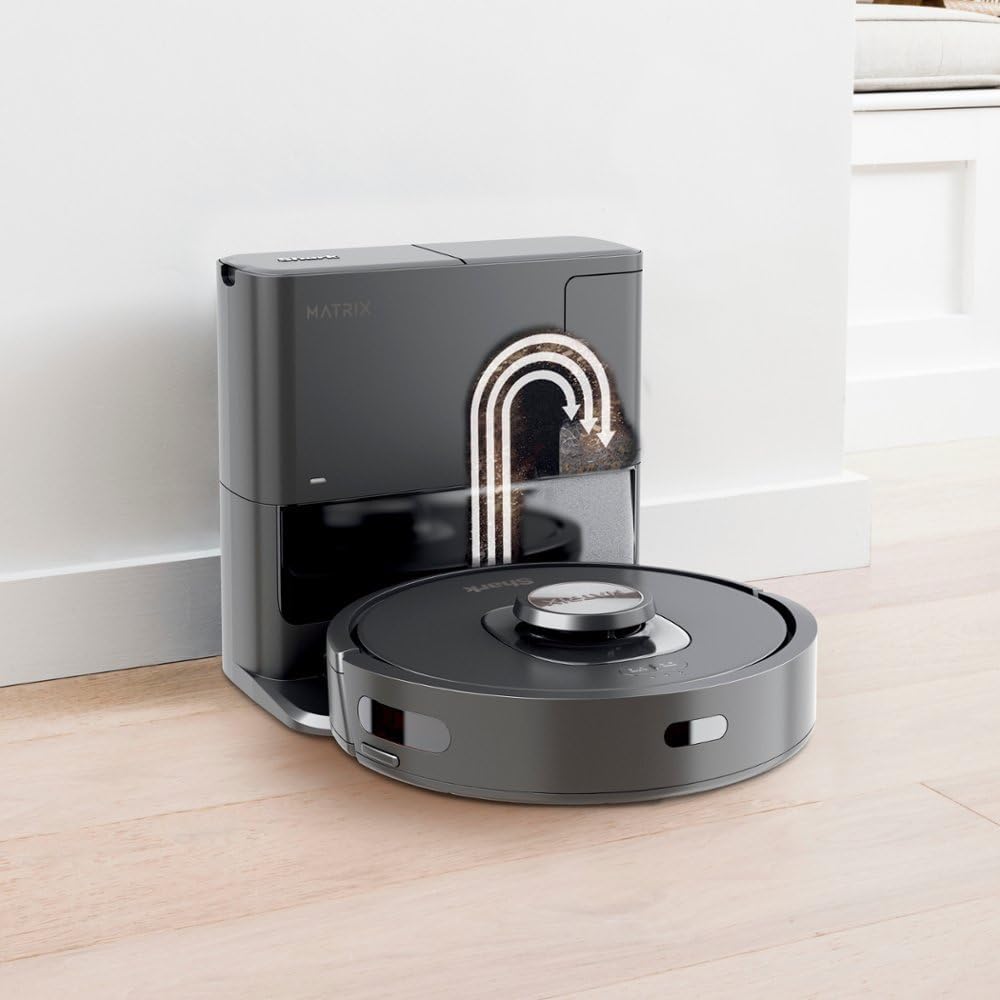 Shark RV2320S Matrix Self-Emptying Robot Vacuum with Bagless 30 Day Capacity Base, Self-Cleaning Brushroll, Precision Home Mapping and Extended Runtime, Wi-Fi, Perfect for pet Hair, Black (Renewed)
