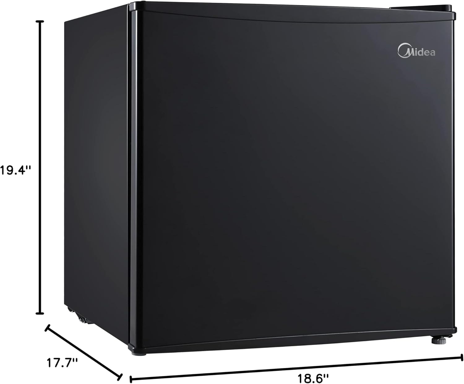 Midea WHS-65LB1 Mini Fridge, 1.6 Cu.ft Energy Star Certified Mini Refrigerator, Adjustable Thermostat, Reversible Door, Low Noise for Dorm, Office, Bedroom, Black
