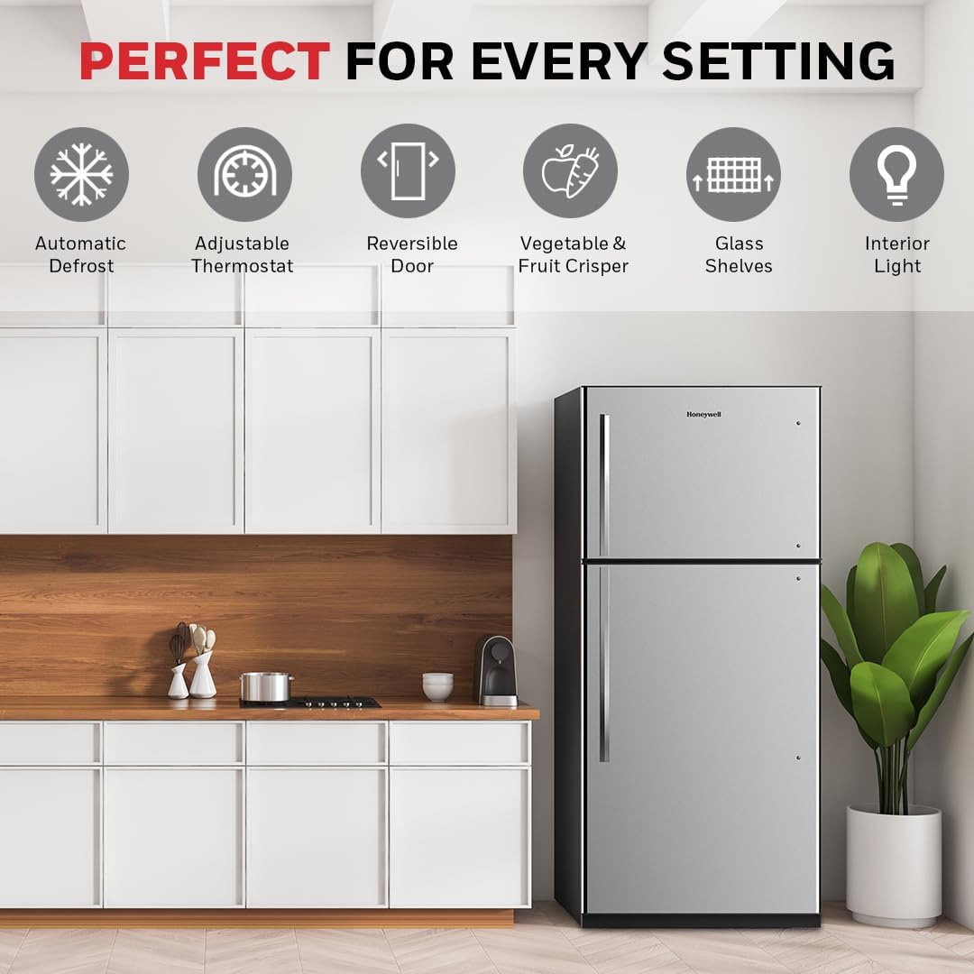 Honeywell H18TFW top Freezer Refrigerator, White