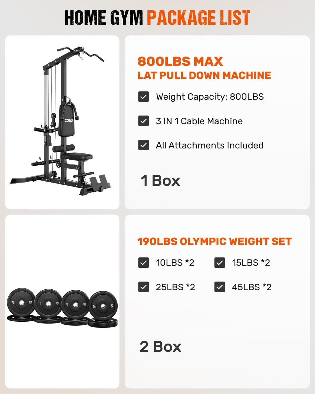 LS01 LAT Pulldown Machine, LAT Row Cable Machine with AB Crunch, LAT Tower with Cable Row Attachments, 3 in 1 Pulley Stations for Home Gym