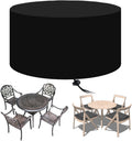 Outdoor Garden Table Set Cover 130' D x 37' H, Barbecue Gas Grill Cover, Round Waterproof Patio Furniture Set Cover, Dust Proof Furniture Protective Cover (330x95cm)