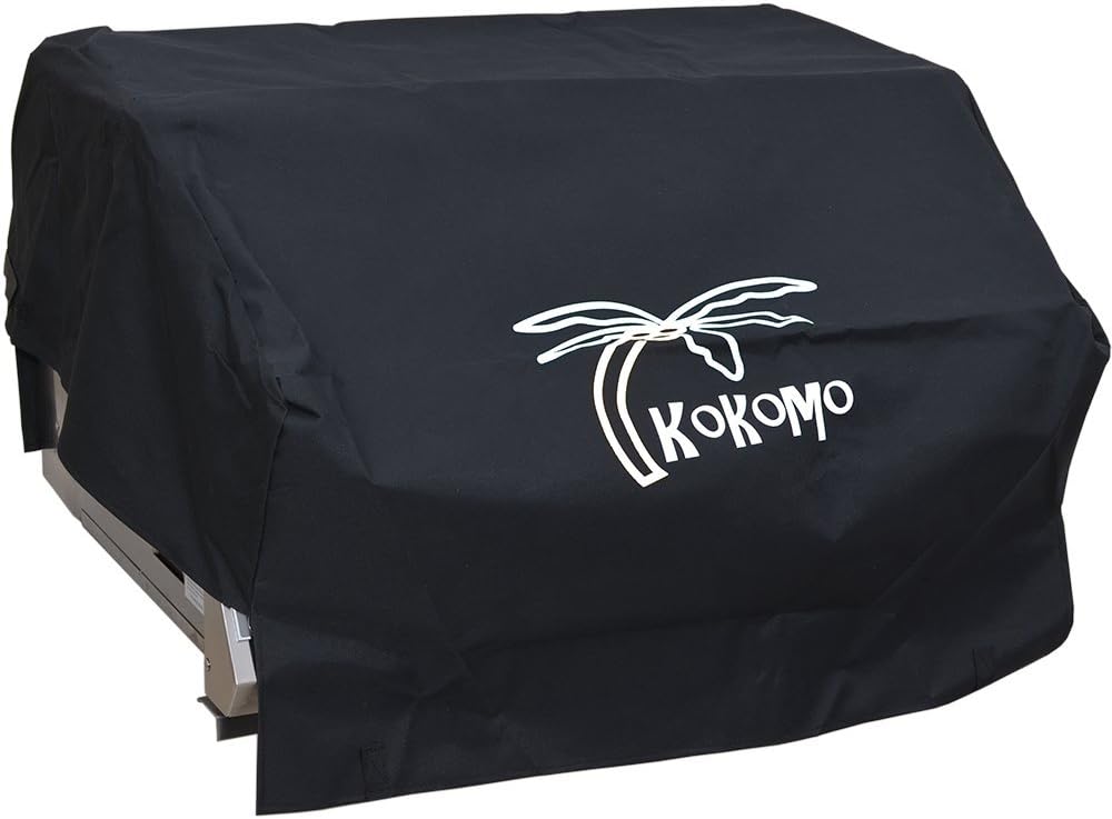 Kokomo Grills Built in BBQ Grill Canvas Covers | Heavy Duty Waterproof, Weather Resistant BBQ Island Grill Top Cover | 5-Burner Gas Grill Protector for Bull Lonestar, Gas Charcoal – Black