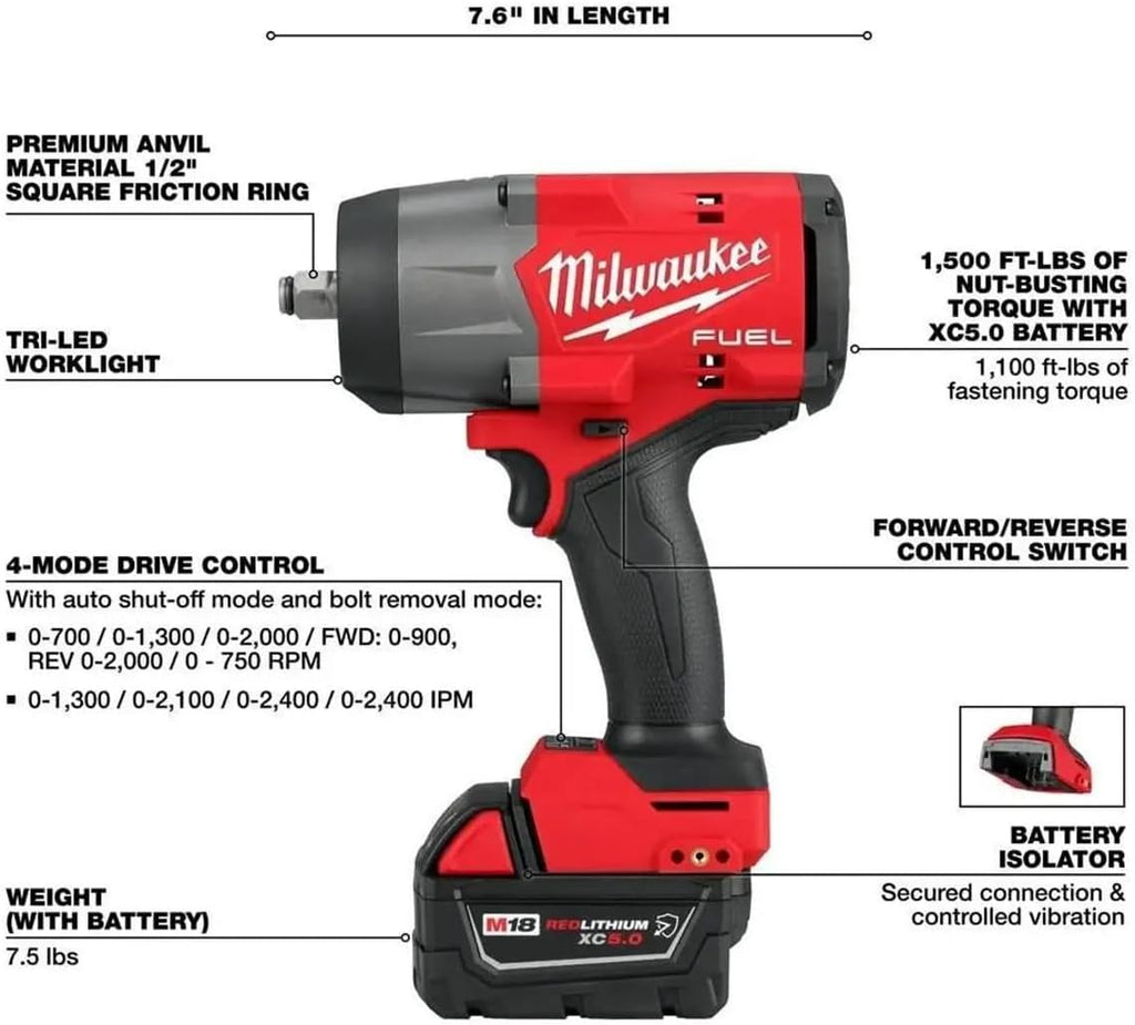 Milwaukee Electric - M18 Fuel 1/2 HTIW 3/8 MTIW Automotive Combo K