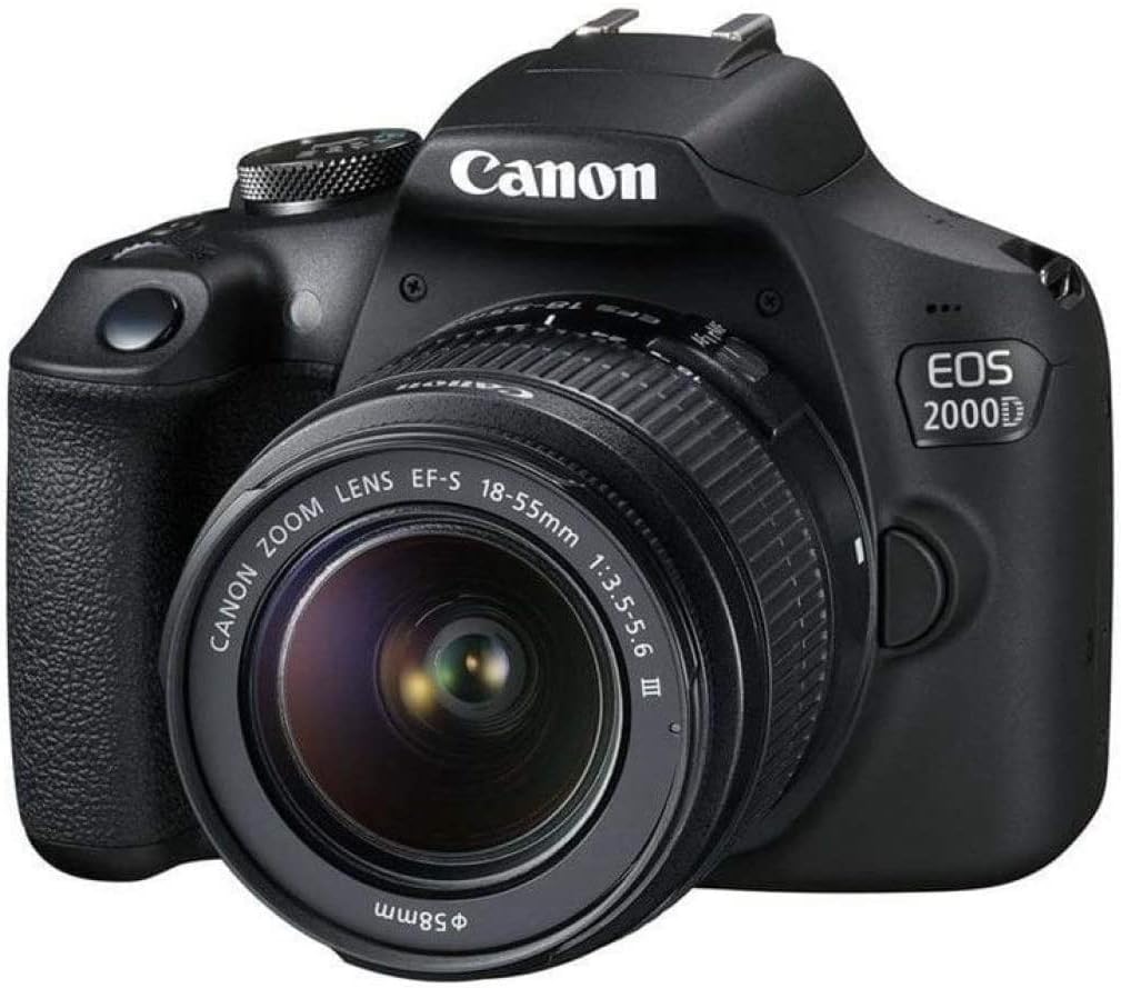 Canon EOS 2000D (Rebel T7) DSLR Camera with EF-S 18-55mm DC III & 75-300mm III Lenses & Deluxe Accessory Bundle – Includes: 2X SanDisk Ultra 64GB SDHC Memory Card, Spare Battery, & More (Renewed)