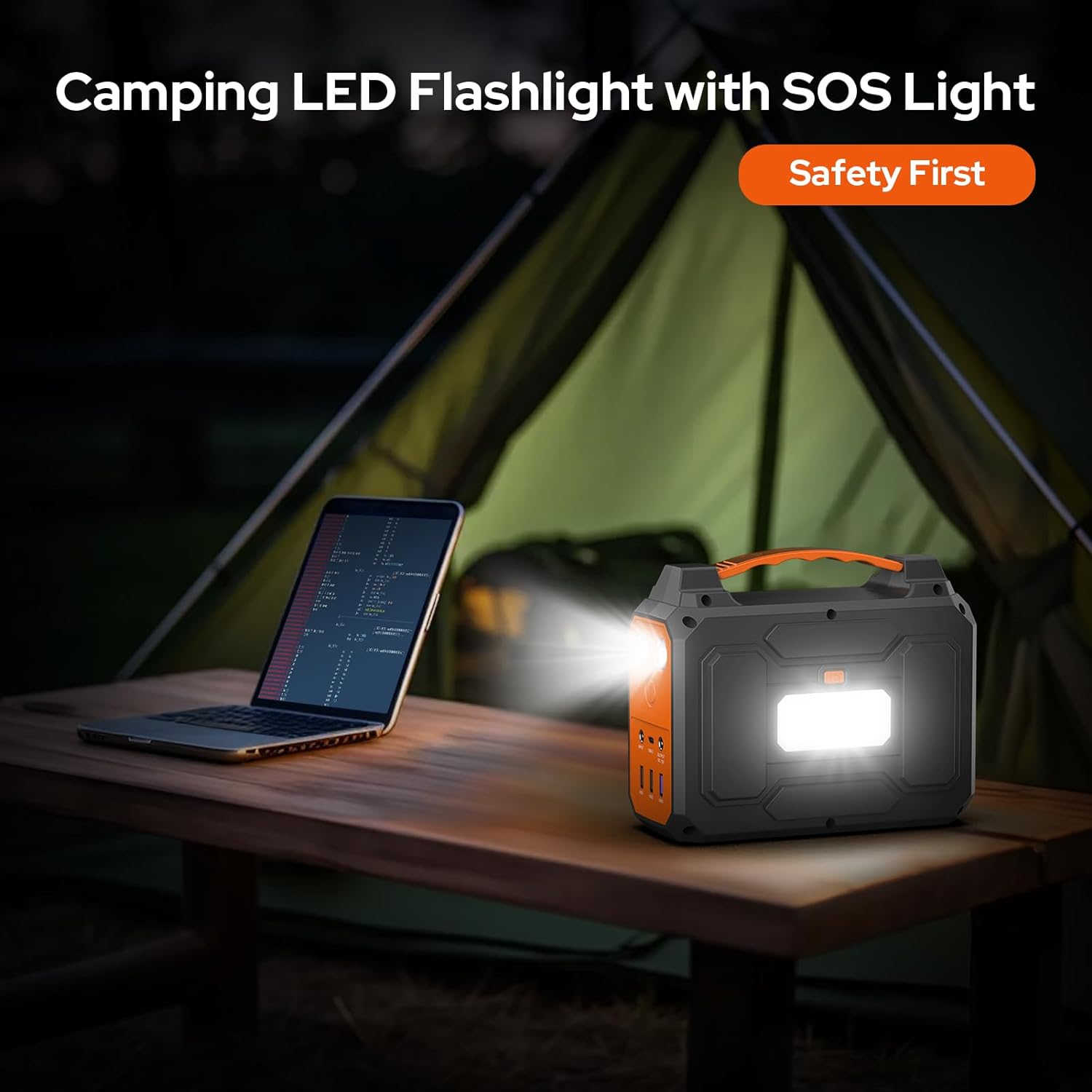 Portable Power Station with Foldable Solar Panel 60W Included, 110V 100W AC Outlet Portable Solar Power Pack Generator with Panels, Camping Power Bank for Laptop Smart Device RV Outdoor Backup