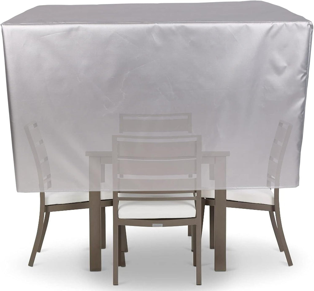 YSUEFIJO Garden Furniture Covers Waterproof Outdoor 126x87x28in Garden Table Cover Patio Furniture Cover Rectangle Square for Sofa Dining Table and Chairs Silver 420d Oxford Fabric with Storage Bag