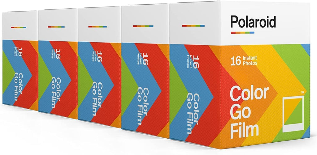 Polaroid Originals Bundle Go Instant Camera with 5 Double Packs (80 Prints) of Color Film and Microfiber Cloth