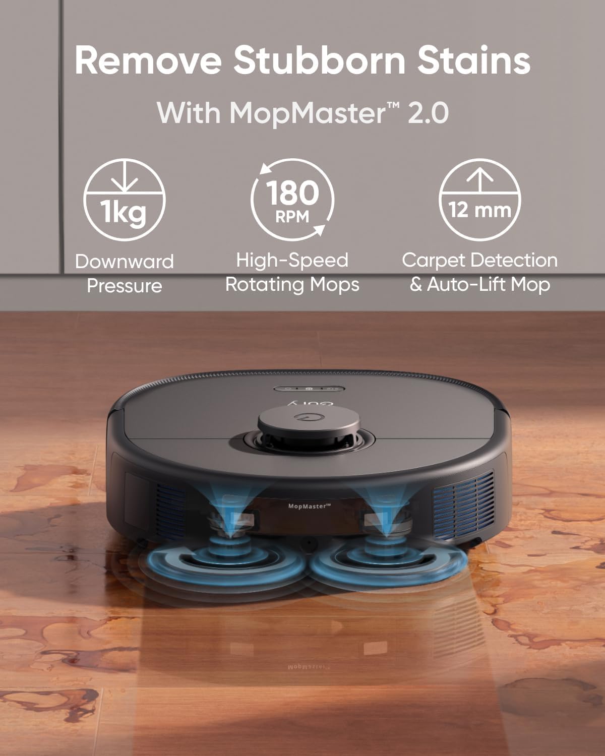 eufy Certified Like-New X10 Pro Omni Robot Vacuum and Mop Combo, 8,000 Pa Suction, Dual Mops with 12 mm Auto-Lift and Carpet Detection, Auto Mop Washing, Auto Drying, Self-Emptying(Renewed)
