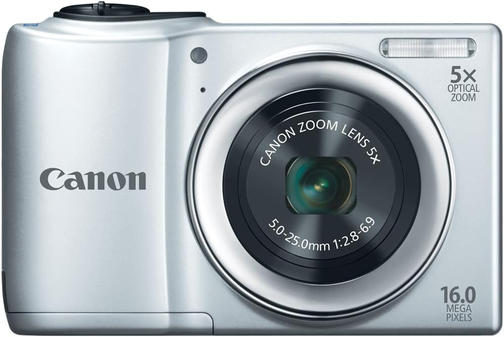 Canon PowerShot A810 16MP Digital Camera with 5X Optical Zoom-Silver 6179B001 (Renewed)