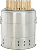 Smokeless Barbecue Hanging Grill With 28 Skewers Stainless Steel Charcoal BBQ Stove Charcoal Braised Grill Barrel Large Capacity Portable 360° All Round Roasting Oven (42cm*39cm (16.5''x15.4''))