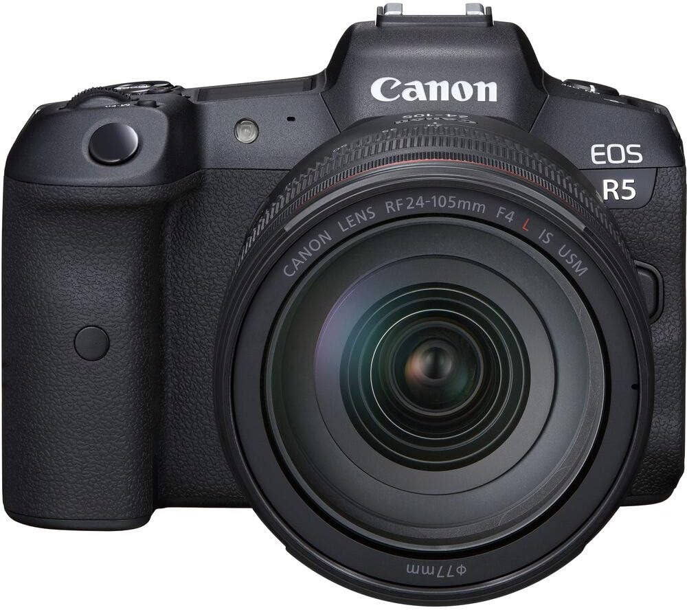 Canon EOS R5 Mirrorless Digital Camera with 24-105mm f/4L Lens (4147C013), 64GB Memory Card, Case, Corel Photo Software, 2 x LPE6 Battery, External Charger, Card Reader, LED Light + More