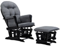 Angel Line Windsor Glider and Ottoman Cushion,Metal, Black/Dark Grey