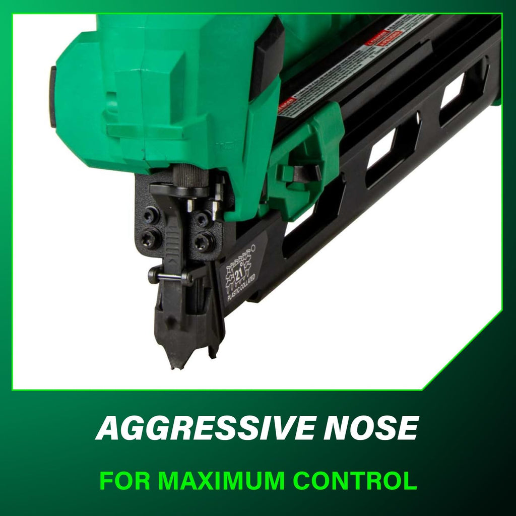 Metabo HPT 18V MultiVolt Cordless 21° Framing Nailer Kit, 3-1/2' Plastic Strip Framing Cordless Nailer, Power Tool with 4.0Ah Lithium Ion Battery, Drives 2' to 3-1/2' Nails, NR1890DRA