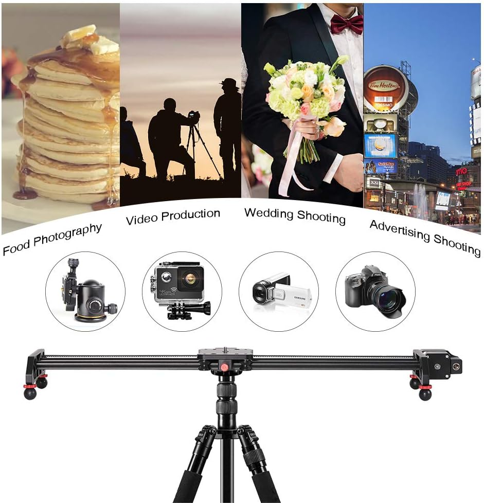 GVM Camera Slider, 27' Aluminum Alloy Motorized Slider with Time-Lapse, Video Shooting and Round Trip Shooting, Track Dolly Rail for Most DSLR Cameras for Interview Photography