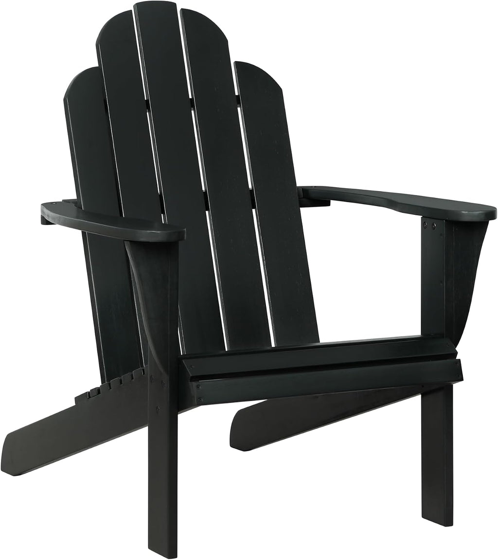 Linon Jayce Black Solid Wood Adirondack Two Piece Chair and Side Table Set