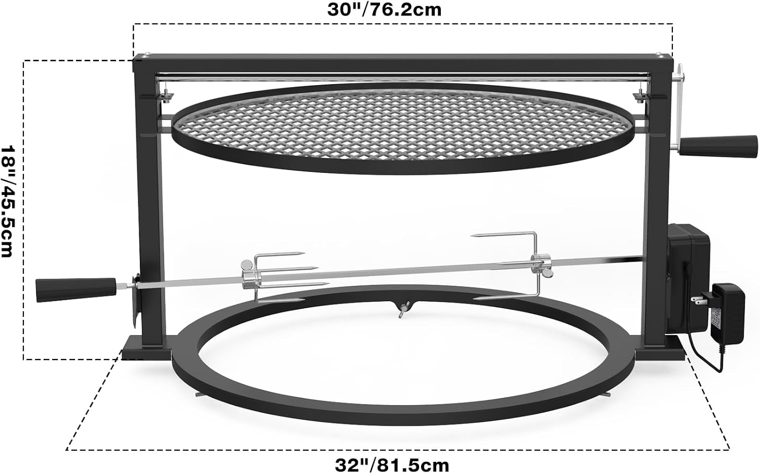 Onlyfire Santa-Maria Style Rotisserie Rotating System for Solo Stove Yukon 27' Smokeless Fire Pit