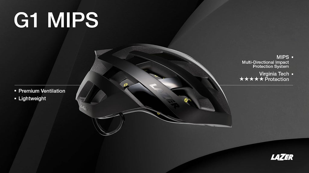 LAZER G1 MIPS Road Bike Helmet, Lightweight Bicycling Helmets for Adults, High Performance Cycling Protection with Ventilation
